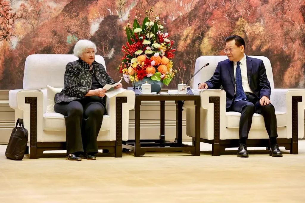 美国财政部长耶伦在与广东省省长王伟中举行双边会谈前的讲话及会后汇报
